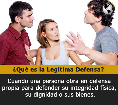 Cuando una persona obra en defensa propia para defender su integridad física, su dignidad o sus bienes está en una acción de legítima defensa
